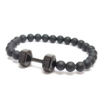 black dumbbell bracelet