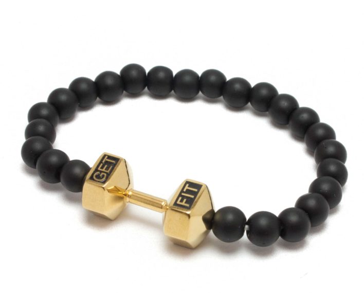 gold dumbbell bracelet