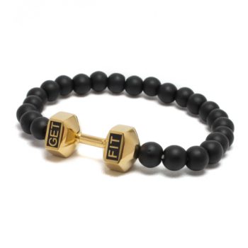 gold dumbbell bracelet