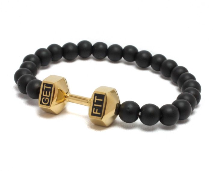 gold dumbbell bracelet