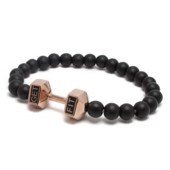 rose gold dumbbell bracelet