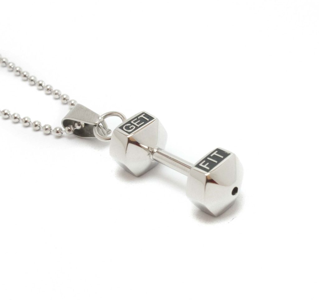 Silver Dumbbell Necklace GETFIT
