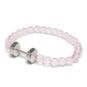 silver dumbbell bracelet with pink beads